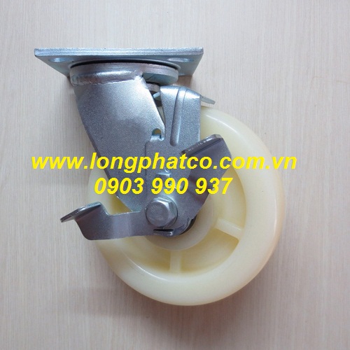 B&aacute;nh xe Nylon c&agrave;ng th&eacute;p xoay kh&oacute;a b&aacute;nh LP Caster